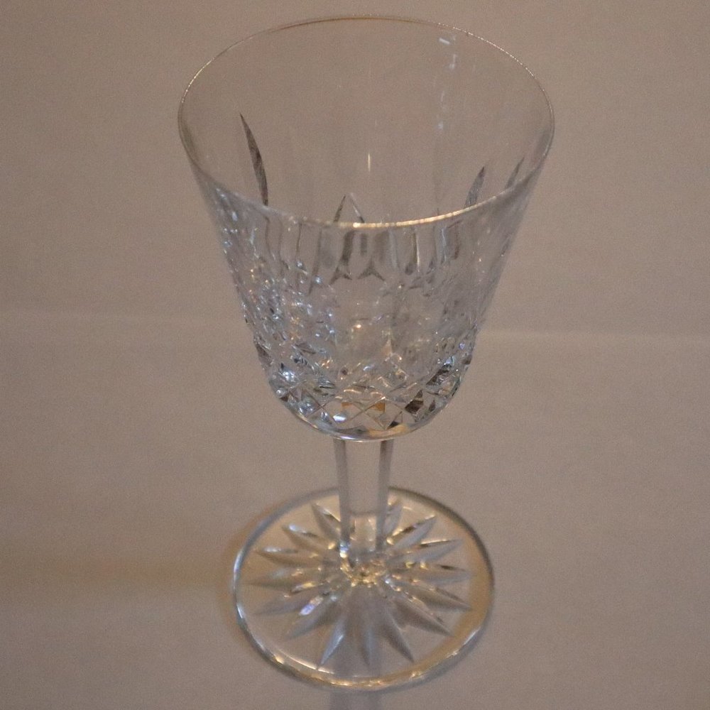 Waterford Lismore Claret Lead Crystal Wine Glass 5 7/8" Stamped "Waterford"
